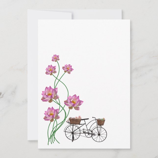 Invitation Lotus et cycle (Devant)