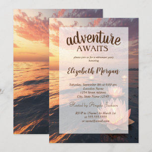 Invitation Lotus Ocean Sunset Retirement Party