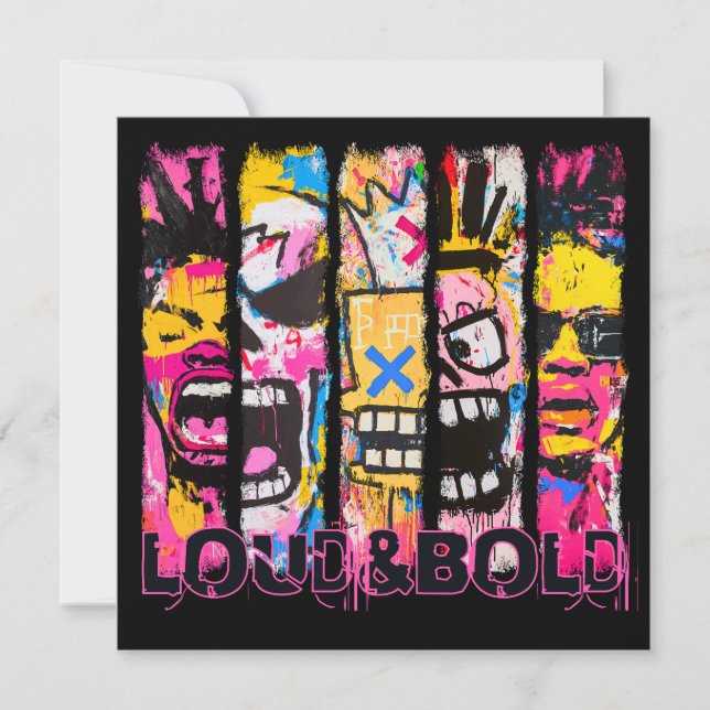 Invitation Loud & Bold - Graffiti Street Art Design (Devant)