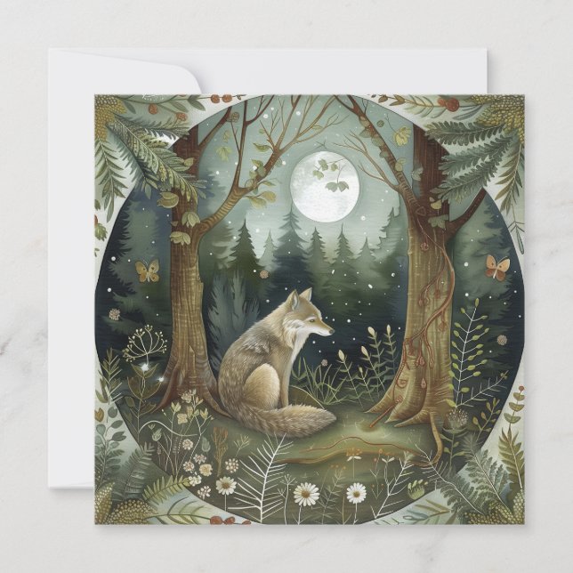Invitation Loup de bois mystique (Devant)