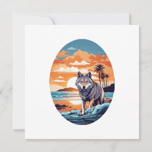 Invitation Loup sur la plage