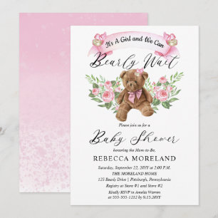 Invitation L'Ours En Conflit Peut Attendre Le Baby shower De 