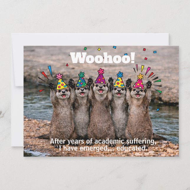 Invitation Loutre drôle et effrontée + Merci (Devant)