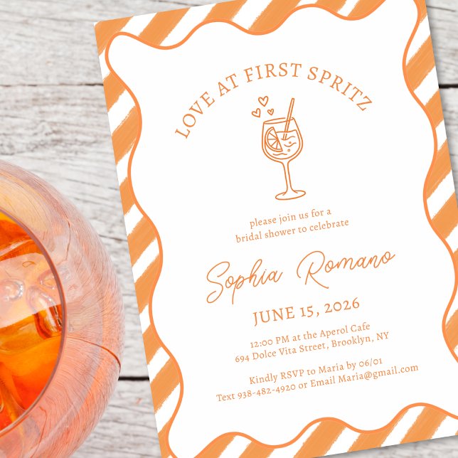 Invitation Love at First Spritz Bridal Shower Italian Aperol  (Créateur téléchargé)