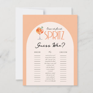 Invitation Love at First Spritz Devinez Who Fête des mariées 