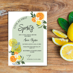 Invitation Love at First Spritz Lemon Cocktail Fête des marié