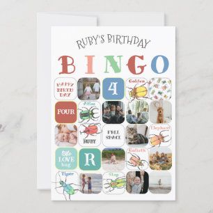 Invitation Love Bugs Party Bingo Card (version 4)
