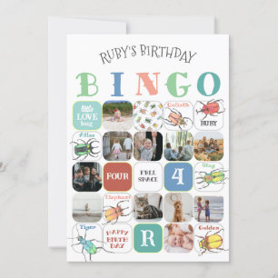 Invitation Love Bugs Party Bingo Game Card (version 1)