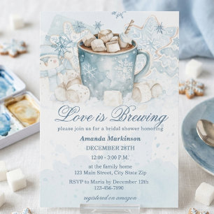 Invitation Love de l'Hiver au Chocolat Chaud se Prépare pour