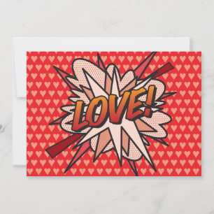Invitation LOVE Fun Retro Comic Book Pop Art