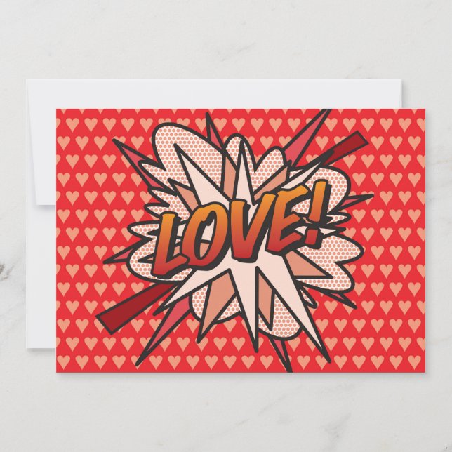 Invitation LOVE Fun Retro Comic Book Pop Art (Devant)