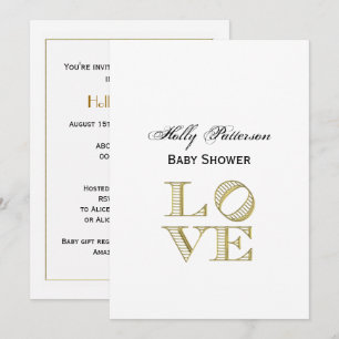 Invitation LOVE Graphic Text - Faux Gold