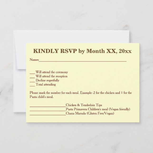 Invitation Love Hearts & Red Rose Wedding RSVP Menu Invitatio (Devant)