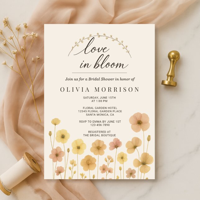 Invitation Love In Bloom Boho Bridal Shower  (Créateur téléchargé)