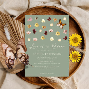 Invitation Love In Bloom Sage Green Fleur sauvage Fête des ma