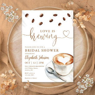 Invitation Love Is Brewing Coffee Bridal Shower