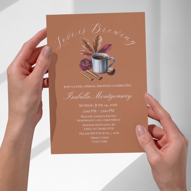 Invitation Love Is Brewing Cozy Rustic Coffee Bridal Shower (Love Is Brewing Cozy Rustic Coffee Bridal Shower Invitations
)