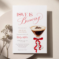 Love is Brewing Fête de Mariage avec un Ruban Roug