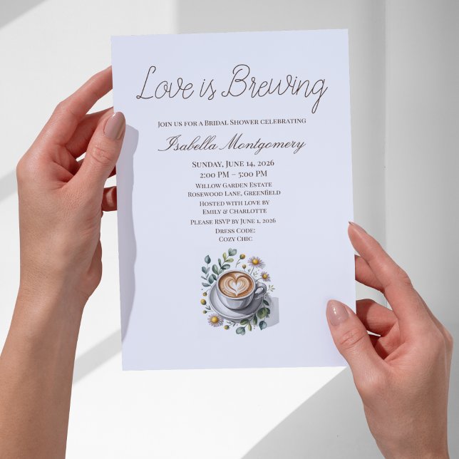 Invitation Love Is Brewing Rustic Espresso Bridal Shower (Love Is Brewing Rustic Espresso Bridal Shower Invitations
)