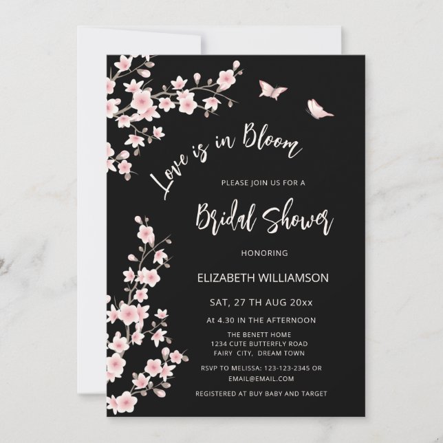 Invitation Love Is In Bloom | QR Code Registry Bridal Shower (Devant)