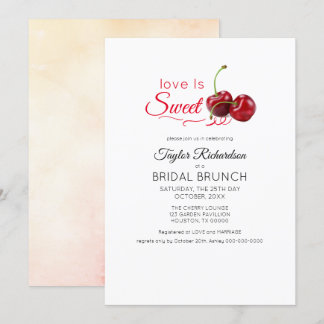 Invitation Love is Sweet Cherry Brunch Mariage
