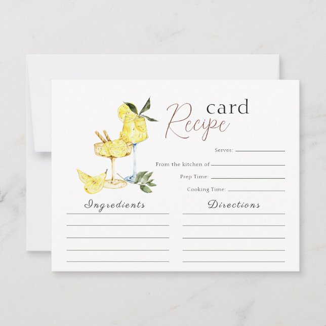 Invitation Love Limoncello Cocktail Fête des mariées Recette  (Devant)