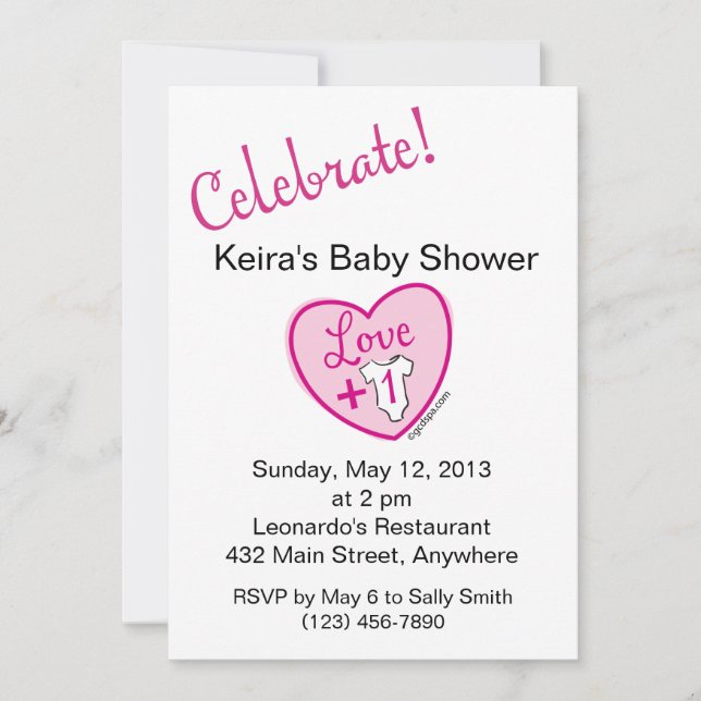 Invitation Love Plus One Baby shower (Devant)