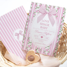Love Shack Baby Pink Bow Coquette Baby shower