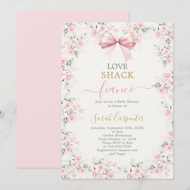 Invitation Love Shack Fiance Fête des mariées (Devant / Derrière)
