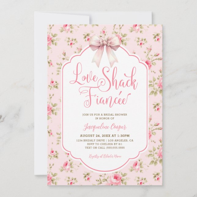 Invitation Love Shack Fiancee Fête des mariées (Devant)