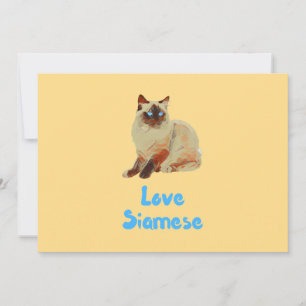 Invitation Love Siamese Cats