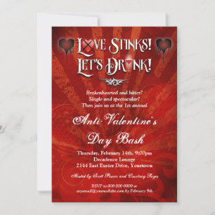 Invitation Love Stinks Buvez Anti Valentines Day Party