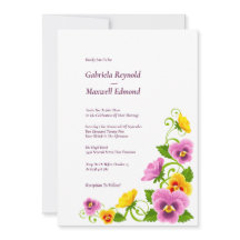 Love Story Celebration Aquarelle Pansy Mariage