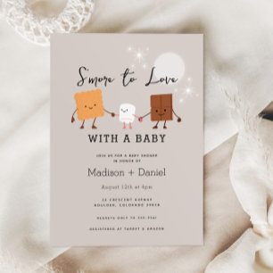 Invitation Love to Love Baby shower de feu de camp
