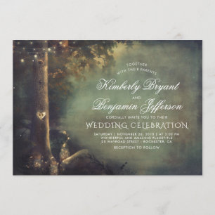 Invitation Love Tree Mason Jar illumine Rustic Woodland Maria