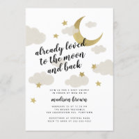 Loved to the Moon and Back Baby shower Gold