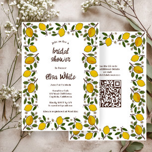 Invitation Lovely Lemons CUSTOM QR Code FÊTE DES MARIÉES