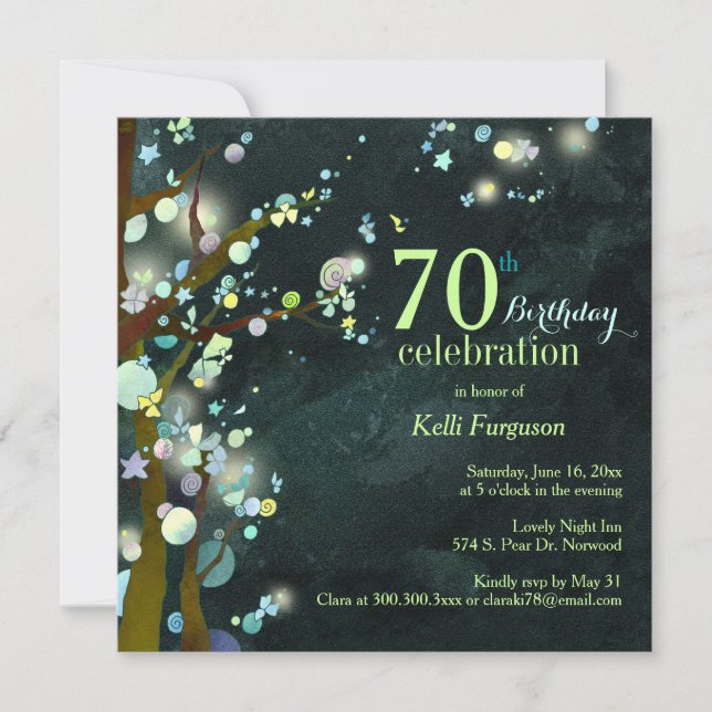 Invitation Lovely Night Sassy 70th Birthday Party (Devant)