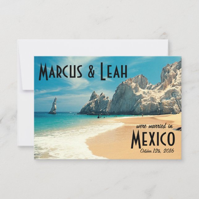 Invitation Lovers Beach, Cabo, Mexique Mariage Annonce/Invita (Devant)