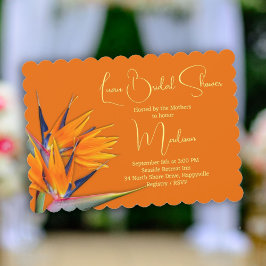 Invitation Luau Fête des mariées Orange Oiseau du Paradis Des