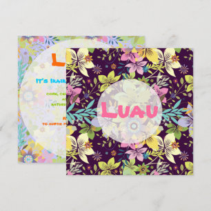 Invitation Luau, Fleurs, DO-IT-YOURSELF couleur arrière - pla