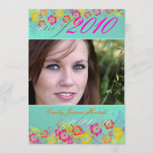 Invitation Luau/ Fleurs tropicales Parti de la graduation