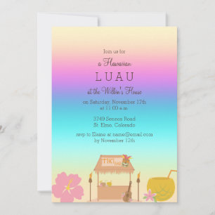 Invitation Luau Hawaïen Tropical