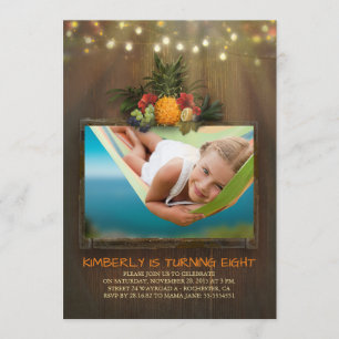 Invitation Luau Pineapple Beach Chaîne Lumière Photo Annivers