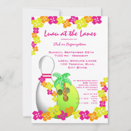 Invitation Luau Theme Bowling