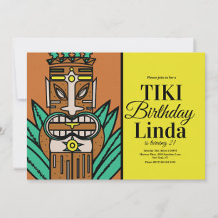 Invitation Luau Tiki Jungle fête d'anniversaire