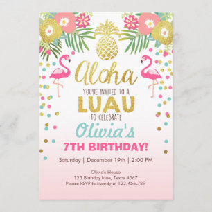 Invitation Luau tropical d'anniversaire d'invitation de
