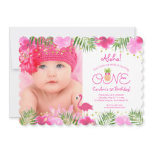 Luau Tropical Floral Photo Girl 1er anniversaire