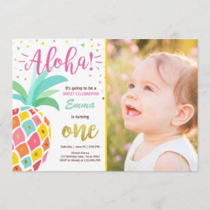 Invitation Luau tropical Hawaï d'anniversaire
