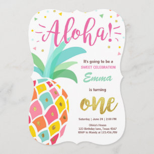 Invitation Luau tropical Hawaï d'anniversaire